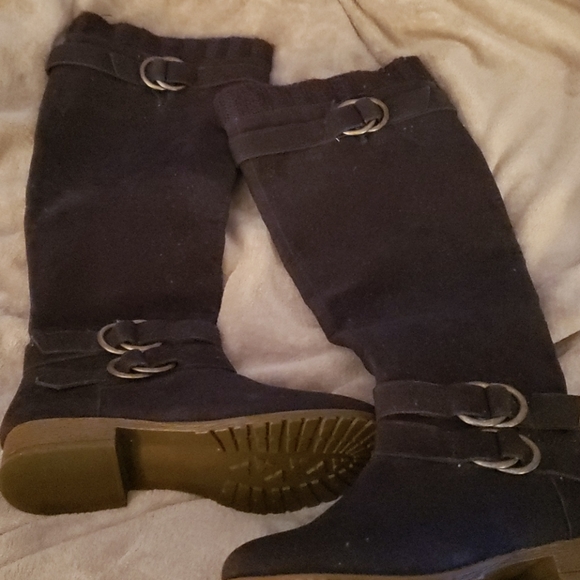 Naya Shoes - Navy Faux Suede Boots